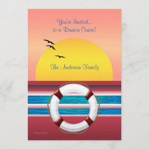 Cruise Family Reunion Invite - Sunset Design Kaart