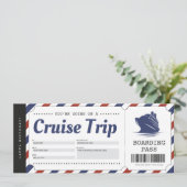 Cruise Instapassagiers Reis Ticket Cadeau Bon Kaart (Staand voorkant)