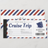 Cruise Instapassagiers Reis Ticket Cadeau Bon Kaart (Voorkant / Achterkant)