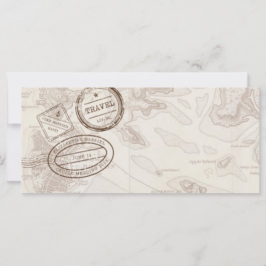 Cruise instapkaart reizen bruiloft uitnodiging (Achterkant)