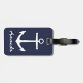 Cruise Life White Anchor & Name Bagagelabel (Achterkant horizontaal)