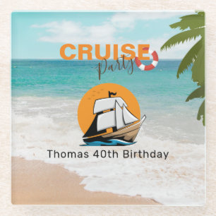 Cruise Party 40 verjaardagsfeestje Glazen Onderzetter