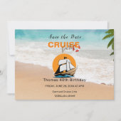 Cruise Party 40 verjaardagsfeestje Save The Date (Voorkant)