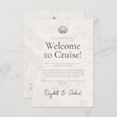 Cruise reizen reisroute bestemming bruiloft kaart (Voorkant / Achterkant)