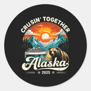 Cruise samen Alaska 2025 Cruise Family Trip Ronde Sticker