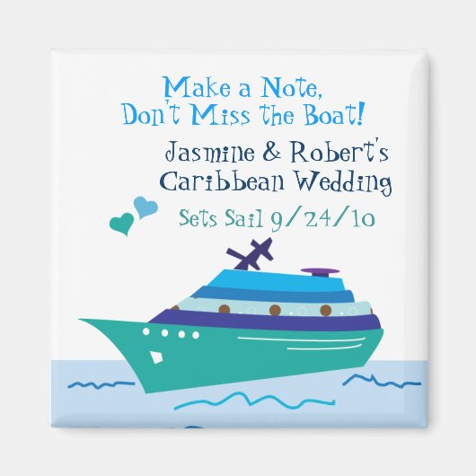 Cruise Save the Date Wedding Magnet Magneet (Voorkant)