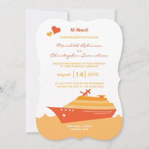 Cruise Ship All Aboard Ship Wedding Kaart