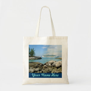 Cruise Ship at CocoCay Persoonlijke naam Tote Bag