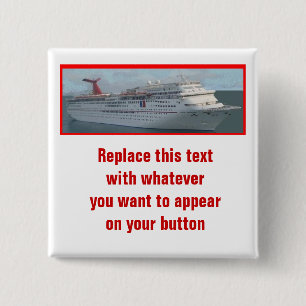 Cruise Ship  Button-CIM1a Vierkante Button 5,1 Cm