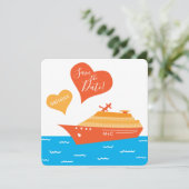 Cruise Ship Save the Wedding Date Kaart (Staand voorkant)