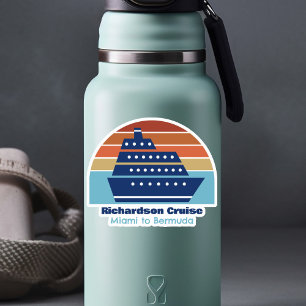 Cruise Ship Sunset Personalized Family Vacation Sticker