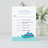 Cruise Ship Wedding RSVP Kaartje (Staand voorkant)
