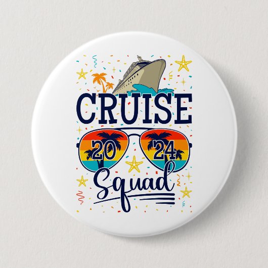 Cruise Squad 2024 Cruise Vakantie Ronde Ronde Button 7,6 Cm (Voorkant)