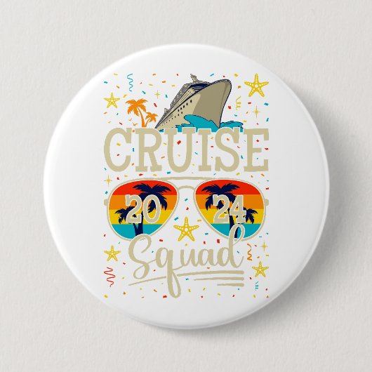 Cruise Squad 2024 Cruise Vakantie Ronde Ronde Button 7,6 Cm (Voorkant)