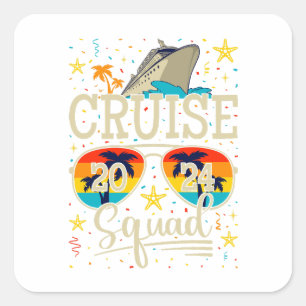 Cruise Squad 2024 Cruisevakantie Vierkante Sticker