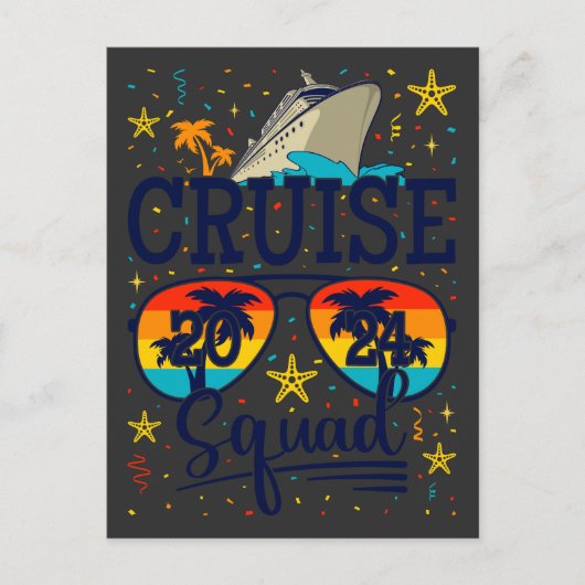 Cruise Squad 2024 Vaarvakantie Briefkaart (Voorkant)