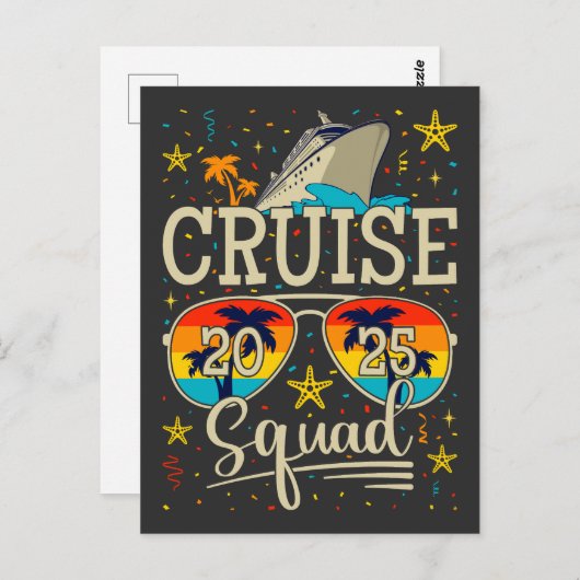 Cruise Squad 2025 Cruise Vakantie Briefkaart (Voorkant / Achterkant)