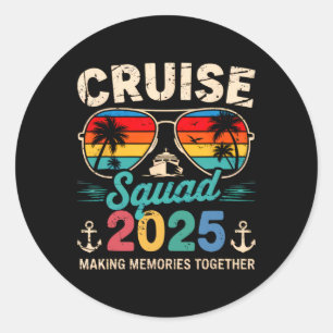 Cruise Squad 2025 Familie Groep Matching Zomer Vak Ronde Sticker