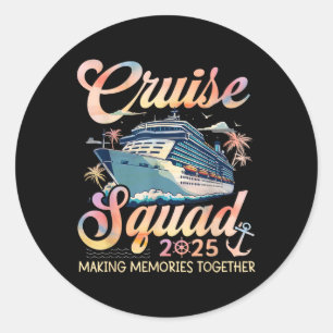 Cruise Squad 2025 Familiegroep Matching Summer Vac Ronde Sticker