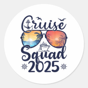 Cruise Squad 2025 Zomer Vakantie Bijpassende Famil Ronde Sticker