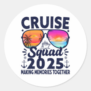Cruise Squad 2025 Zomer Vakantie Trip Groep Match Ronde Sticker