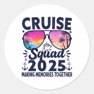 Cruise Squad 2025 Zomer Vakantie Trip Groep Match Ronde Sticker