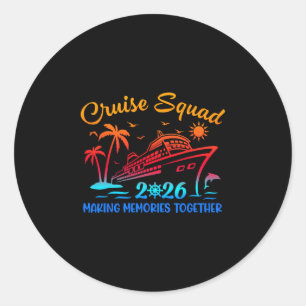 Cruise Squad 2026 Familie Vrienden Vakantie Matchi Ronde Sticker