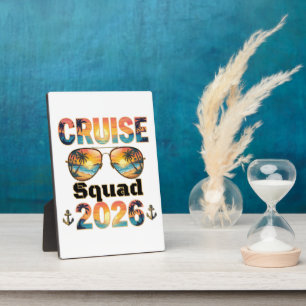 Cruise Squad 2026 - Retro Zonsondergang Fotoplaat