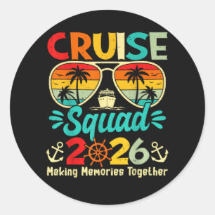 Cruise Squad 2026 Zomer Vakantie Matching Familie Ronde Sticker