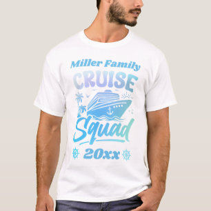 Cruise Squad Aangepaste Naam en Datum Blauw en Gro T-shirt