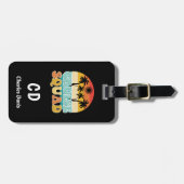 Cruise squad retro monogram bagagelabel (Voorkant horizontaal)