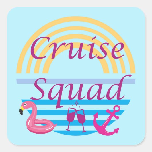 Cruise Squad Vierkante Sticker (Voorkant)