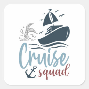 Cruise Squad Vierkante Sticker
