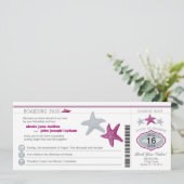 Cruise Starfish Boarding Pass Wedding Kaart (Staand voorkant)