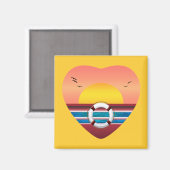 Cruise Sunset Uitzicht Heart Magneet (Voorkant / Achterkant)