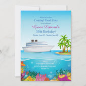 Cruise to Paradise Invitation Customized Kaart (Voorkant)