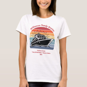 Cruise vakantie retro zonsondergang zomer familie  t-shirt