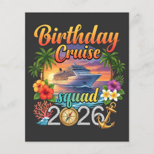 Cruise verjaardagsfeest vakantie flyer