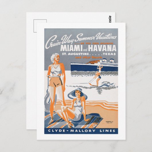 Cruise-Way Summer Vacations 1937 Flyer Pos Briefkaart (Voorkant / Achterkant)