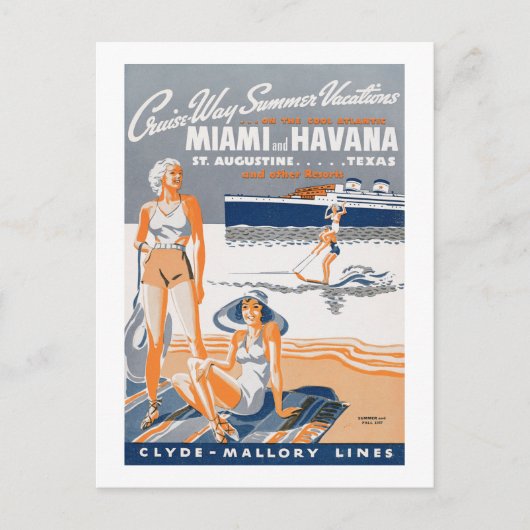 Cruise-Way Summer Vacations 1937 Flyer Pos Briefkaart (Voorkant)