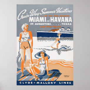 Cruise-Way Summer Vacations 1937 Flyer Poster