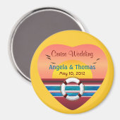 Cruise Wedding Personalized Round Favor Magnet (Recto/Verso)