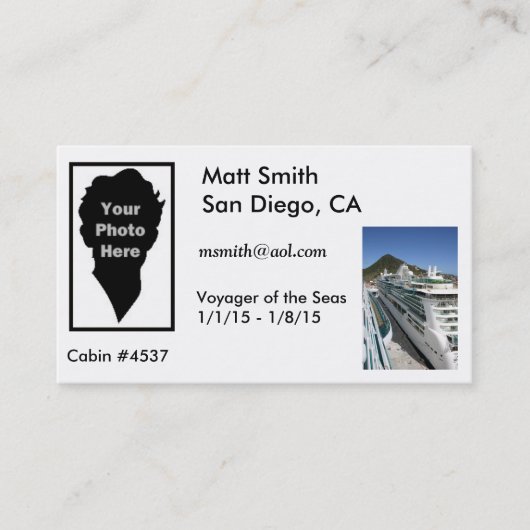 Cruisekaart Visitekaartje (Voorkant)