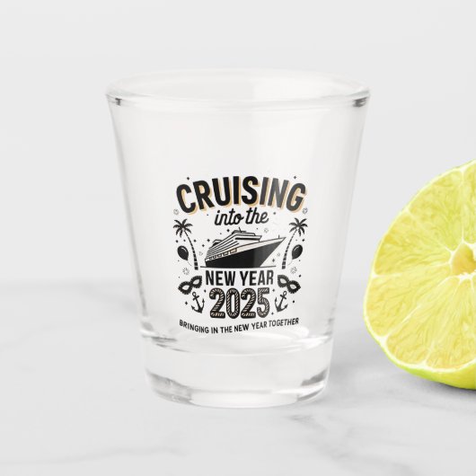 Cruisen 2025 samen herinneringen maken shot glas (Voorkant)