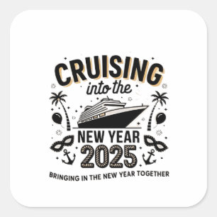Cruisen 2025 samen herinneringen maken vierkante sticker