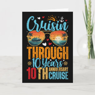 Cruisen door 10 jaar 10e huwelijksverjaardag kaart