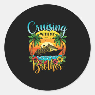 Cruisen met mijn broer Cruise vakantie matching Ronde Sticker