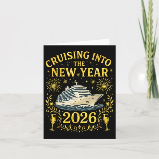 Cruisen naar het nieuwe jaar 2026 Happy New Year Kaart (Voorkant)