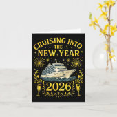 Cruisen naar het nieuwe jaar 2026 Happy New Year Kaart (Gele Bloem)