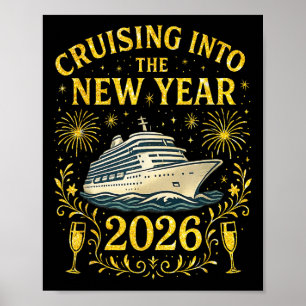 Cruisen naar het nieuwe jaar 2026 Happy New Year Poster
